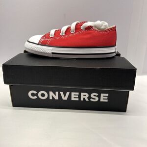 CONVERSE ALL STAR Low Top Red Shoes Youth Little Kids Sneakers 7J236 Size 8 NEW
